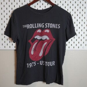 The Rolling Stones 1975 US Tour Graphic T Shirt Black M